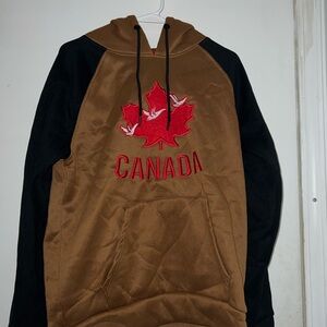 Canada Maple Leaf Hoodie - Red, Brown, and Black
